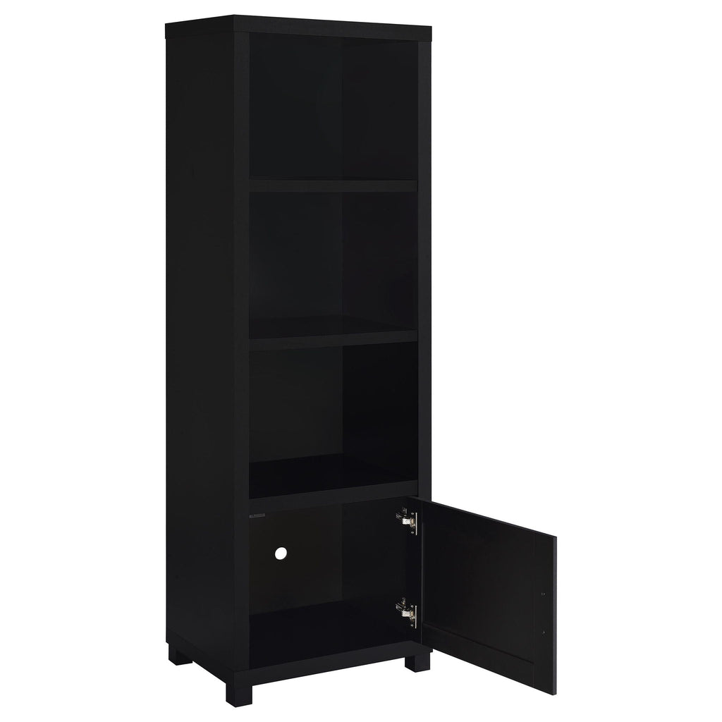 Sachin 3-shelf Engineered Wood Media Tower Black