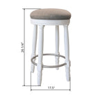 360° Swivel Wooden Barstools With Upholstered Seat, Counter Height (Set of 2)