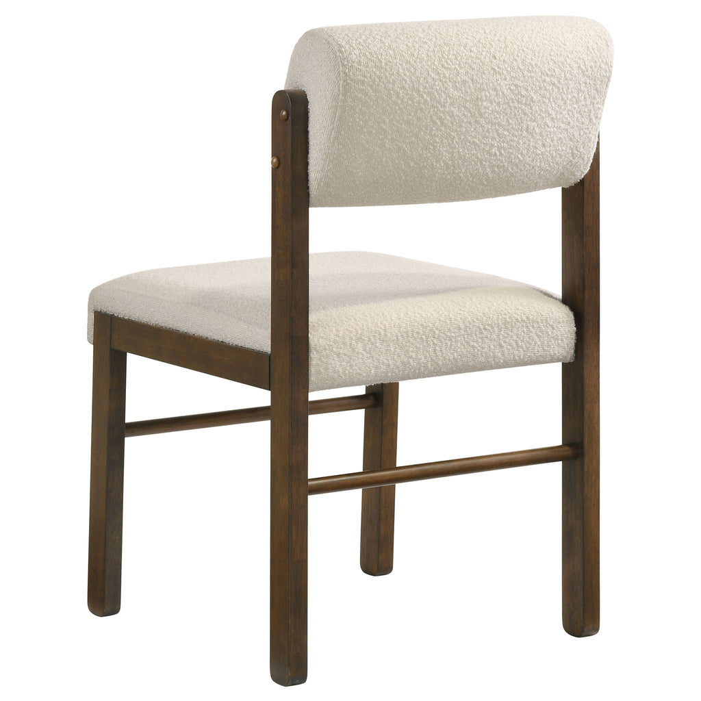Kehoe Upholstered Dining Side Chair Cream and Walnut (Set of 2)