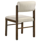 Kehoe Upholstered Dining Side Chair Cream and Walnut (Set of 2)