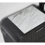 Beverly - Nightstand With Cooler And Speaker, LED Light, Rounded Sides - Black White