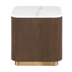 3 Piece Table Set, Square Cocktail Table & 2 Square End Tables - Brown / Gold / White