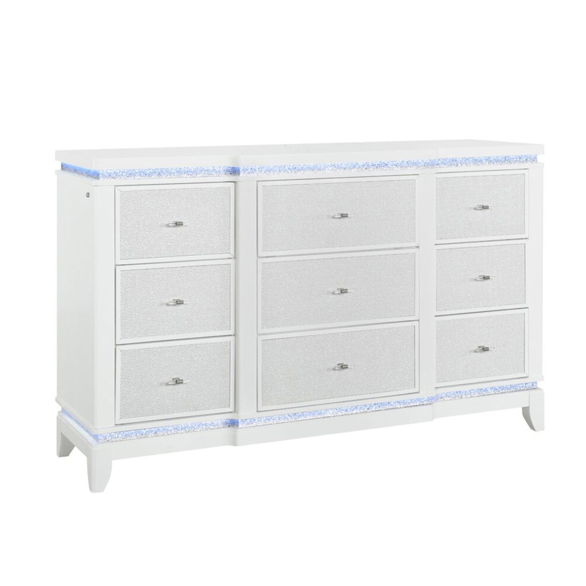 Adalid - 5 Pieces Bedroom Set With LED Lights And Glittered Detailing