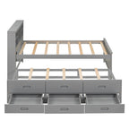 Platform Bed With Storage Headboard, USB, Trundle And 3 Drawers
