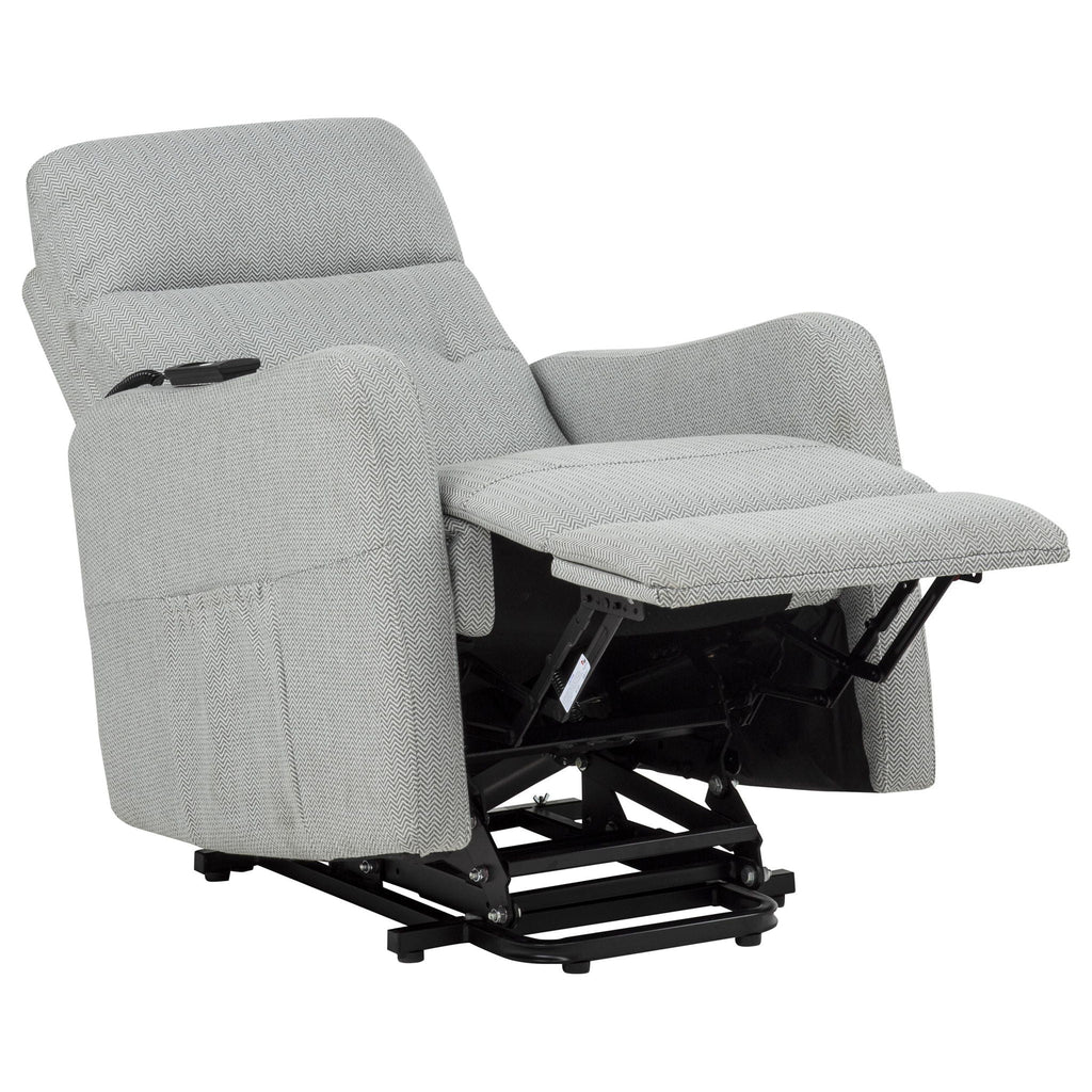 Dayes Upholstered Power Lift Recliner Chair Light Grey