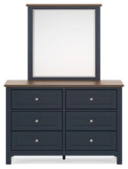 Landocken - Dresser and Mirror - Brown / Blue