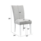 Elizaveta - Side Chair (Set of 2) - Gray Velvet &White High Gloss