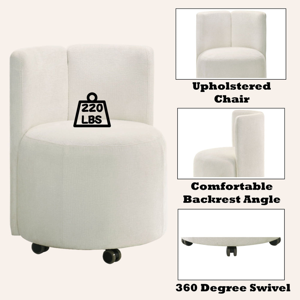 Side Chair With Swivel (Set of 2) - White