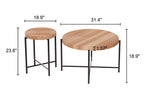 Coffee And End Table Set Waterproof Cover (Set of 2) - Natural Wood / Brown