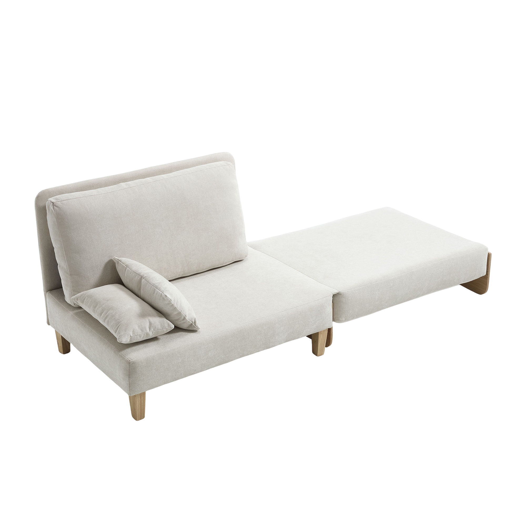 Mid Century Modern Foldable Sofa Bed, 3 In 1 Convertible Sleeper With 3 Pillows