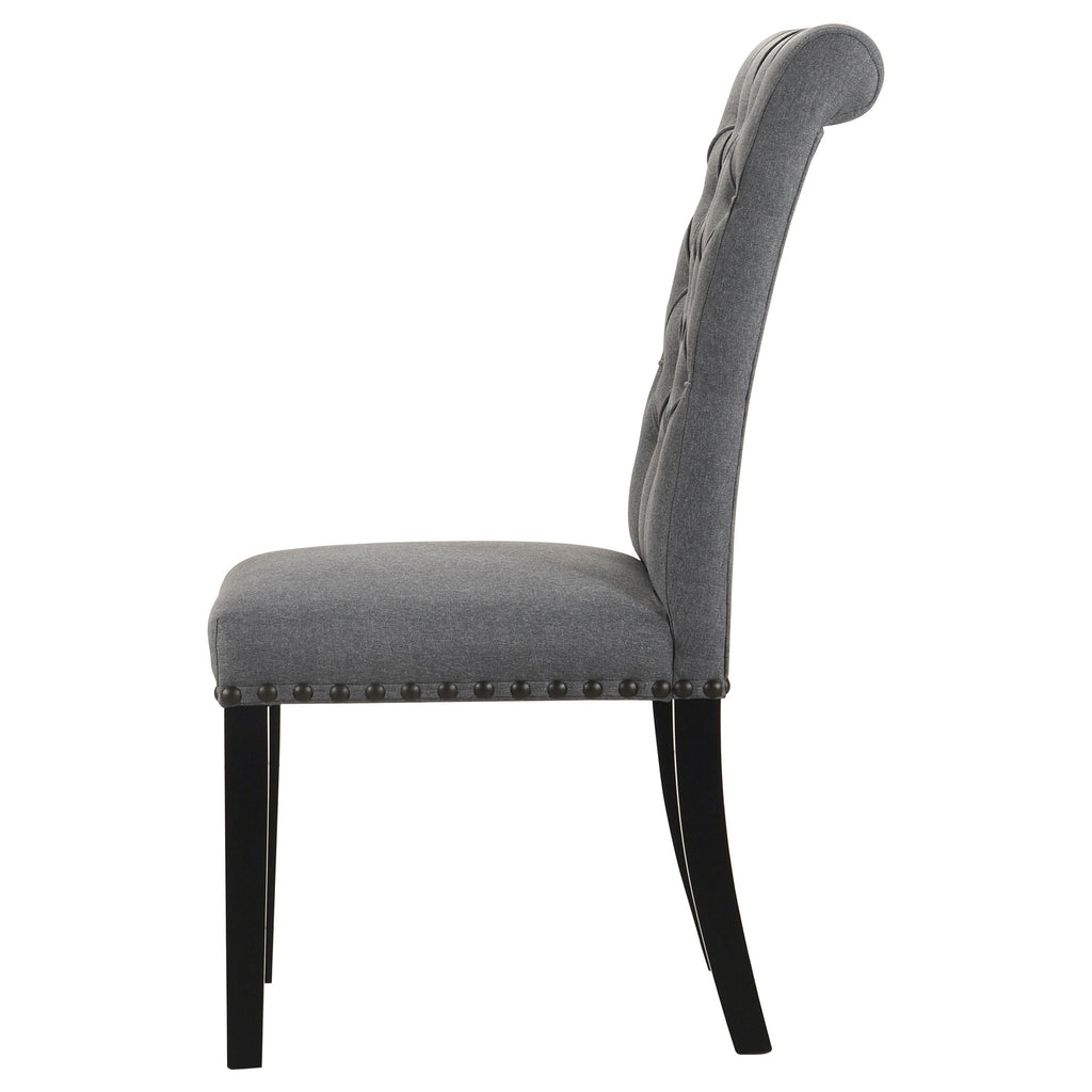 Alana Fabric Upholstered Dining Side Chair Grey (Set of 2)