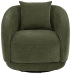 Arnaud Chenille Upholstered Swivel Accent Chair Green