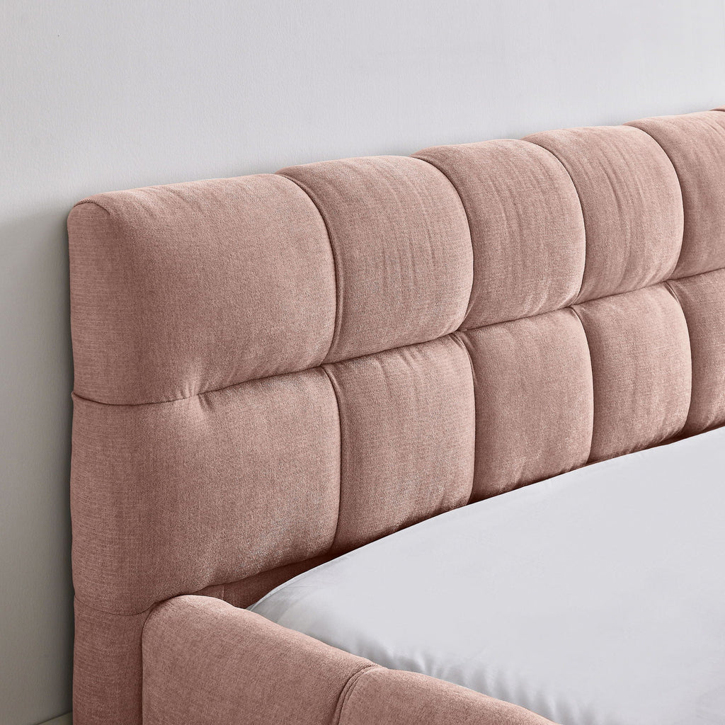 Modern Platform Bed Frame With Thick Fabric