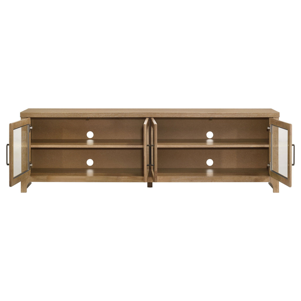 Brenham 79-inch 4-door TV Stand Media Console Washed Oak