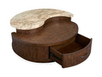 McPherson - Round Cocktail Table With Casters - Burnt Umber