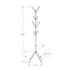 Coat Rack, Hall Tree, Free Standing, 8 Hooks, Entryway, Contemporary & Modern