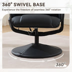 360° Swivel Reclining Chair With Wrapped Base, 5 Point Vibration Massage