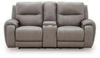 Real Moments - Power Reclining Loveseat With Audio Seating - Ash