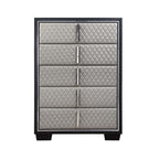 Nicola - Chest - Silver Synthetic Leather & Black