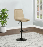 Eldridge Faux Leather Upholstered Adjustable Bar Stool Coffee Tan
