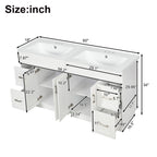 Bathroom Vanity With 2 Doors, 2 Drawers, Adjustable Shelf, Hidden Slides & Soft Close Hinges