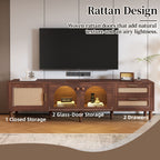 TV Stand With App-Controlled LED Lights, 2 Drawers & Door Storage