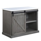 Gauri - Kitchen Island - Marble Top Top & Gray Oak