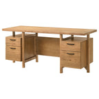 Roldan 69-inch 4-drawer Computer Desk with File Drawer Light Ash