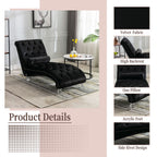 Chaise Lounge Indoor, Button Tufted Upholstered Chaise Lounge Chair With Pillow