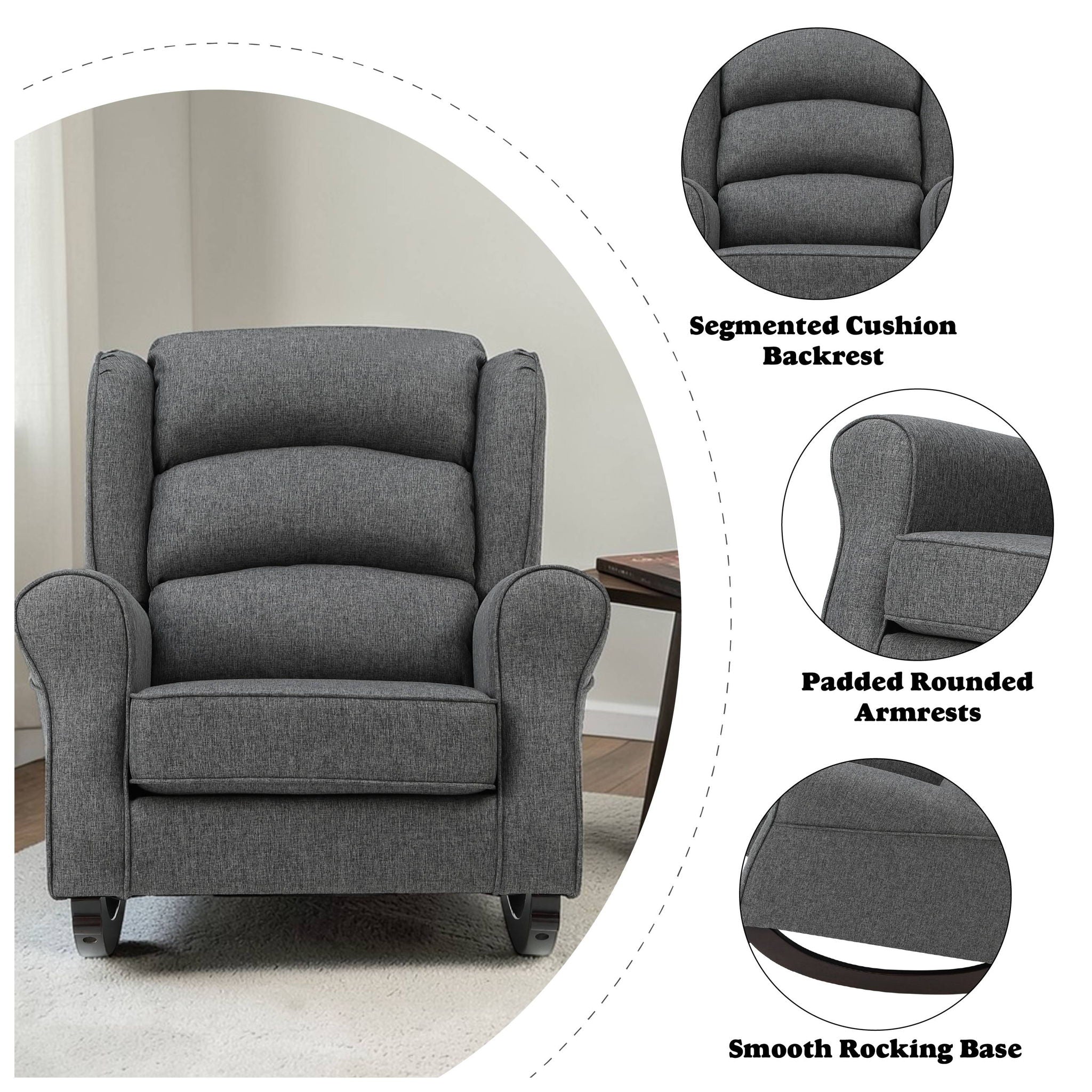 Fabien - Rocking Chair - Gray