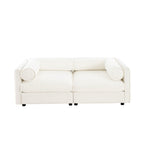 Stylish Sofa With Storage Seat And Cylindrical Backrest