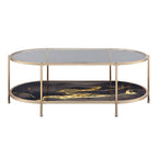 Fiorella - Marble Print Glass Table