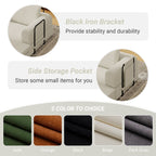 Convertible Sleeper Sofa Bed With Cylindrical Pillow, Fixed Shape Frame