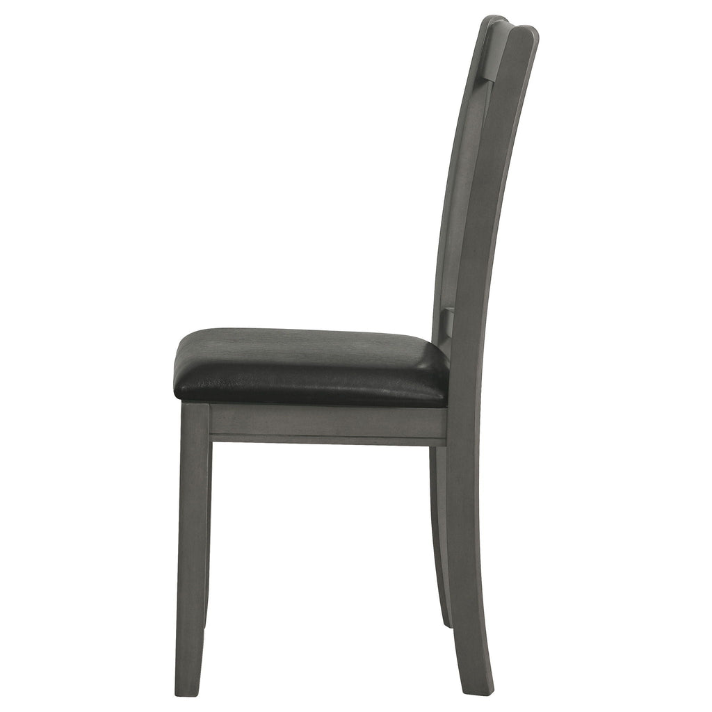 Lavon Wood Dining Side Chair Black and  Medium Grey (Set of 2)