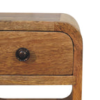 Mini California Curved Nightstand Wth Lower Slot