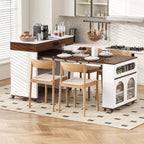 Extendable Dining Table With Folding Top, Rolling Kitchen Island With Drawers And Power Outlet