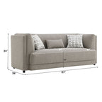Glenda - Sofa With 3 Pillows - Gray Chenille