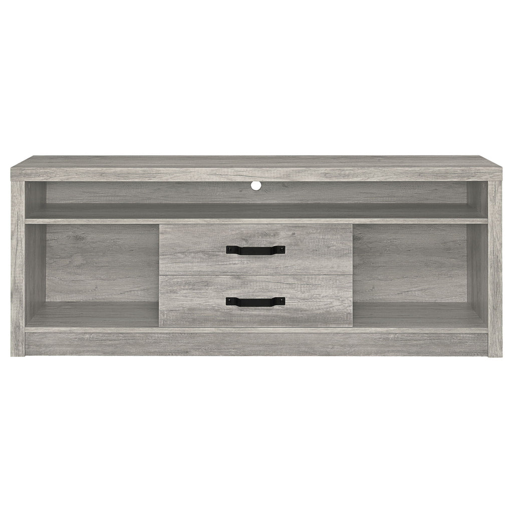 Burke 2-drawer Engineered Wood 59-inch TV Stand Grey Driftwood