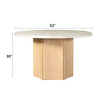 Adalynn - Round Dining Table With Marble Top - White & Weathered Gray Oak