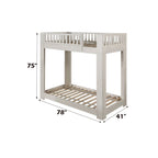 Cedro - Twin Over Twin Bunk Bed - Weathered White