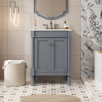 Bathroom Vanity With Top Sink, 2 Tier Storage Cabinet