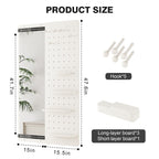 Wall Mounted Full Length Mirror With Shelf And Hook