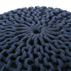 Bordeaux - Knitted Round Pouf Ottoman, Floor Cushion