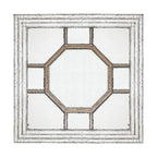 Antique Style Decorative Square Wall Mirror With Mirrored Frame, Wall Decor For Living Room Entryway, Console Lean Against Wall - Silver