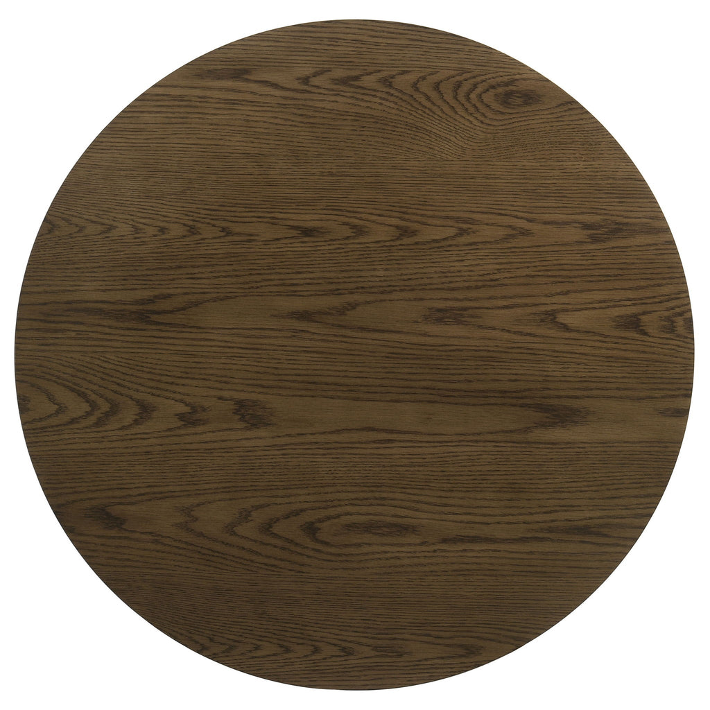 Kessler Round Sculptural Wood Coffee Table Brown