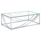 Lille 3-piece Glass Top Coffee And End Table Set Chrome