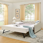 Upholstered Daybed With USB Charging & Pull Out Bed