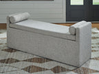 Galliden - Large Upholstered Dining Room Bench - Beige