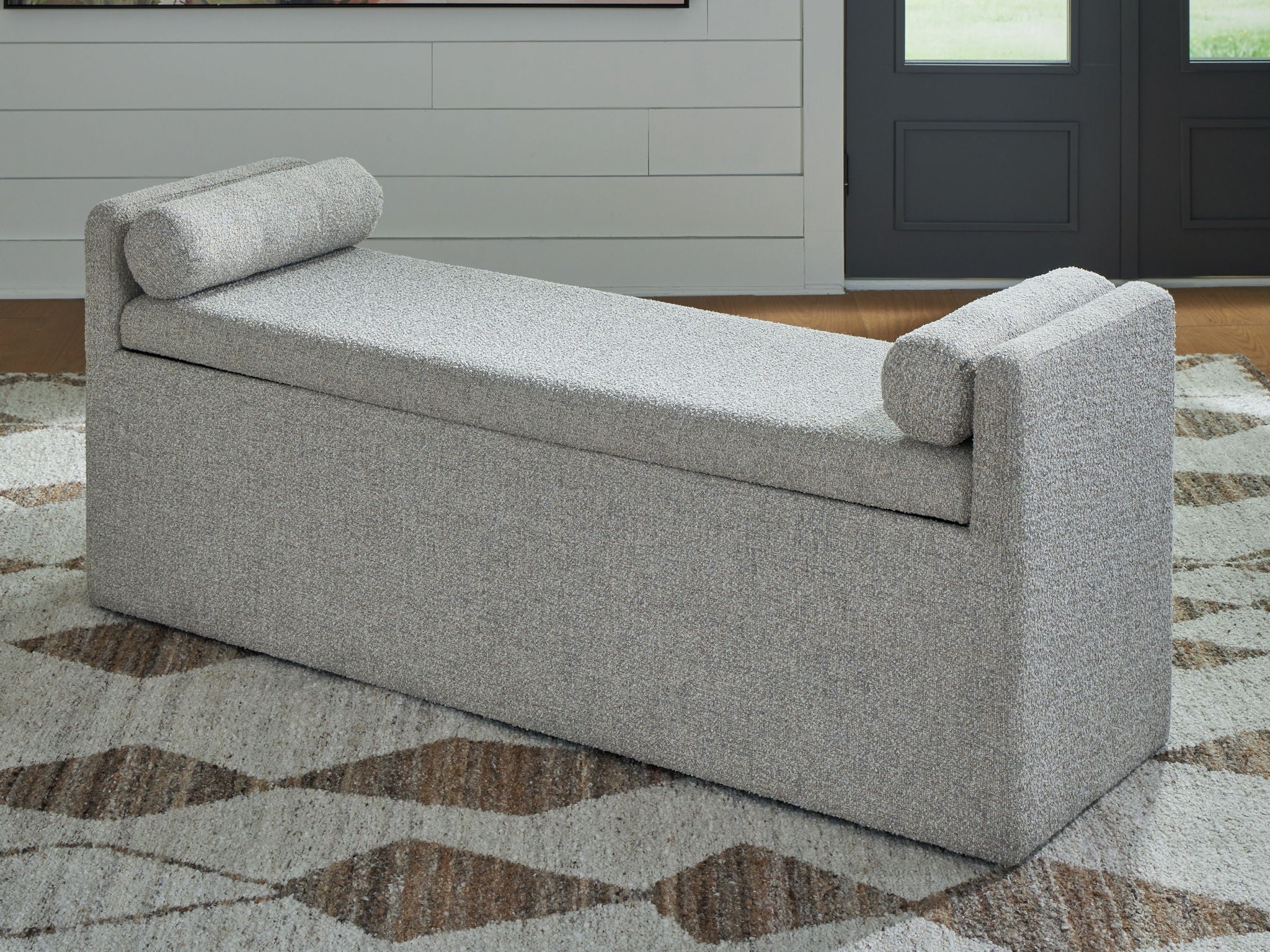 Galliden - Large Upholstered Dining Room Bench - Beige