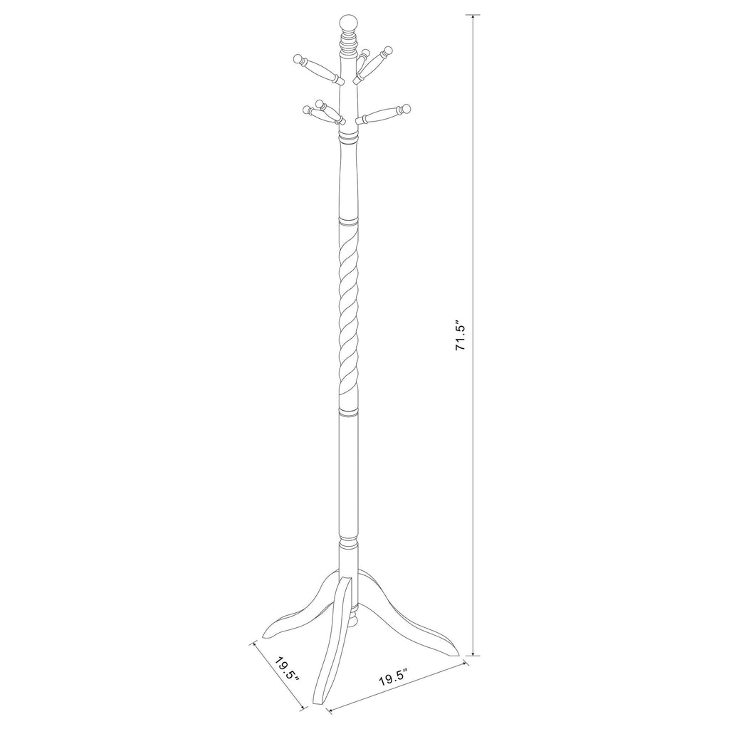Riona 6 Hook Freestanding Wood Coat Rack Hat Hanger Merlot